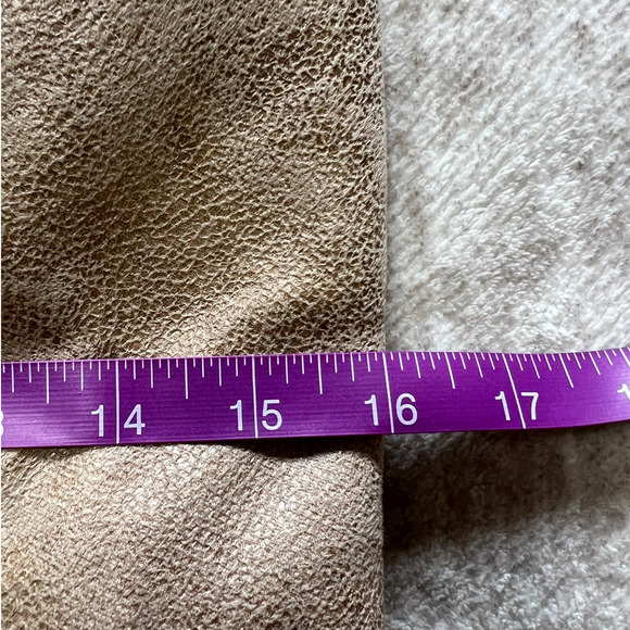 Jodifl Tan Faux Suede Fleece Lined Open Front Vest Size S - Picture 8 of 9